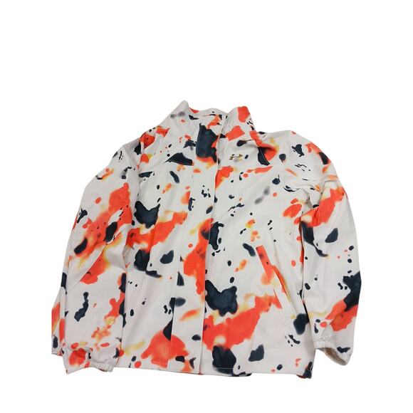 Under Amour Women's RECOVER Woven Upstream Camo Jacket Orange White Black Size M - Picture 1 of 6